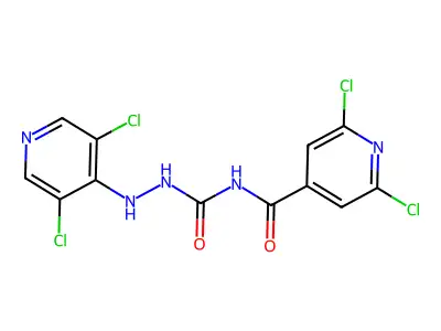 2,6-dichloro-N-[[(3,5-dichloropyridin-4-yl)amino]carbamoyl]pyridine-4-carboxamide structure