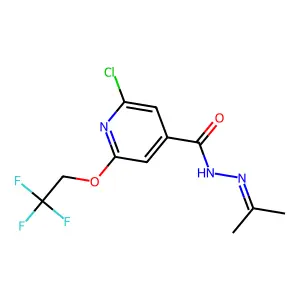 2-Chloro-N'-(1-methylethylidene)-6-(2,2,2-trifluoroethoxy)isonicotinohydrazide structure
