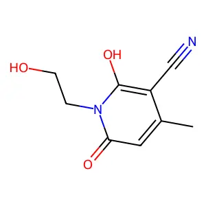 1,2-Dihydro-6-hydroxy-1-(2-hydroxyethyl)-4-methyl-2-oxonicotinonitrile structure