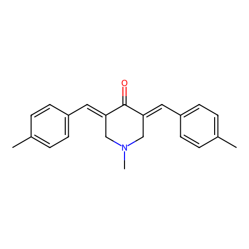 (3E,5E)-1-methyl-3,5-bis[(4-methylphenyl)methylidene]piperidin-4-one structure