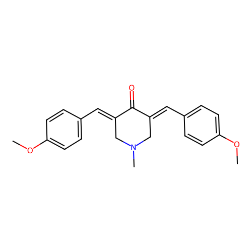 3,5-Bis(4-methoxybenzylidene)-1-methyl-4-piperidinone structure