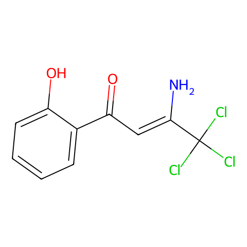 (2Z)-3-amino-4,4,4-trichloro-1-(2-hydroxyphenyl)but-2-en-1-one structure