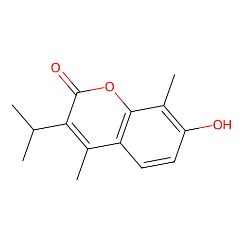 7-hydroxy-3-isopropyl-4,8-dimethyl-2H-chromen-2-one structure