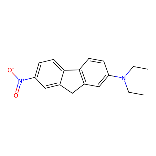 N,N-diethyl-7-nitro-9H-fluoren-2-amine structure