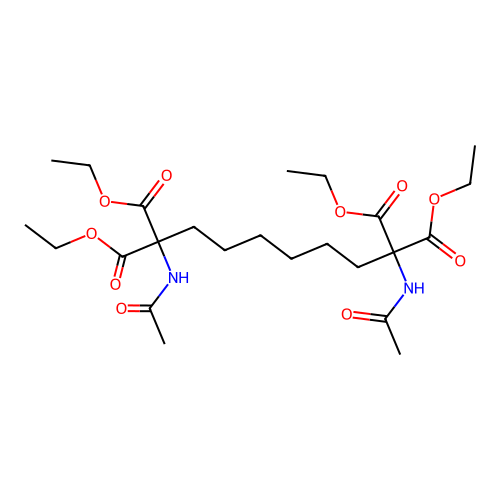 Tetraethyl 1,8-diacetamidooctane-1,1,8,8-tetracarboxylate structure