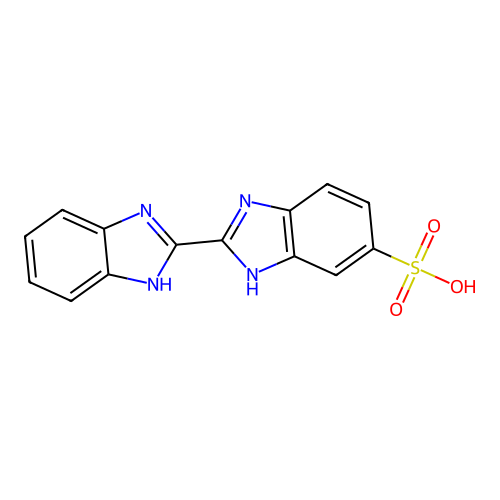 2-(1H-1,3-benzodiazol-2-yl)-1H-1,3-benzodiazole-6-sulfonic acid structure