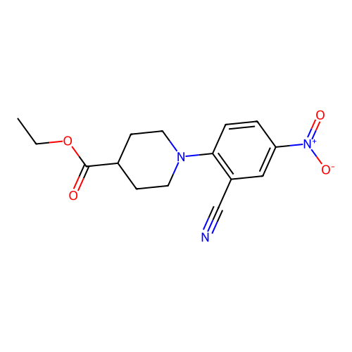 Ethyl 1-(2-cyano-4-nitrophenyl)piperidine-4-carboxylate structure