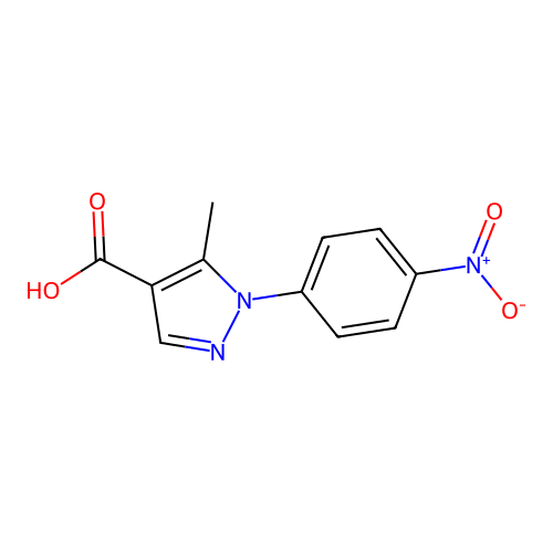 1-(4-Nitrophenyl)-5-methylpyrazole-4-carboxylic acid structure