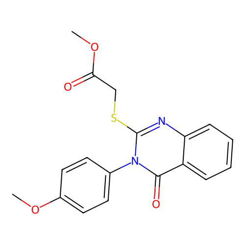Methyl {[3-(4-methoxyphenyl)-4-oxo-3,4-dihydro-2-quinazolinyl]thio}acetate structure