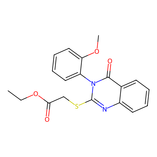 Ethyl {[3-(2-methoxyphenyl)-4-oxo-3,4-dihydroquinazolin-2-yl]sulfanyl}acetate structure