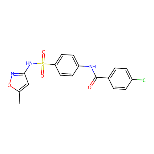 4-chloro-N-(4-{[(5-methylisoxazol-3-yl)amino]sulfonyl}phenyl)benzamide structure