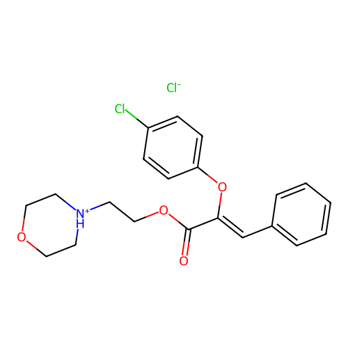 Cinnamic acid, alpha-(p-chlorophenoxy)-, 2-morpholinoethyl ester, hydrochloride structure