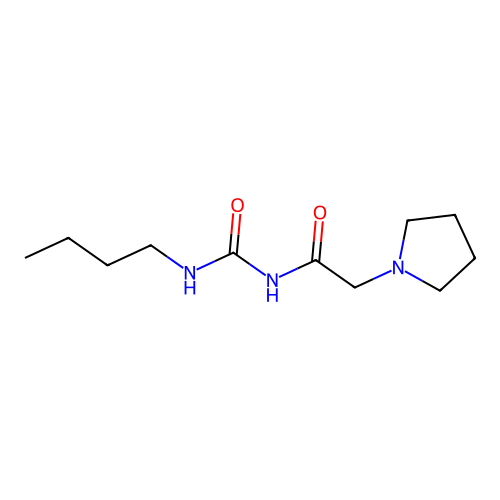 N-(butylcarbamoyl)-2-pyrrolidin-1-ylacetamide structure