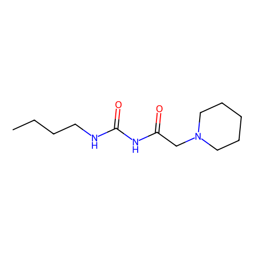 N-(butylcarbamoyl)-2-piperidin-1-ylacetamide structure