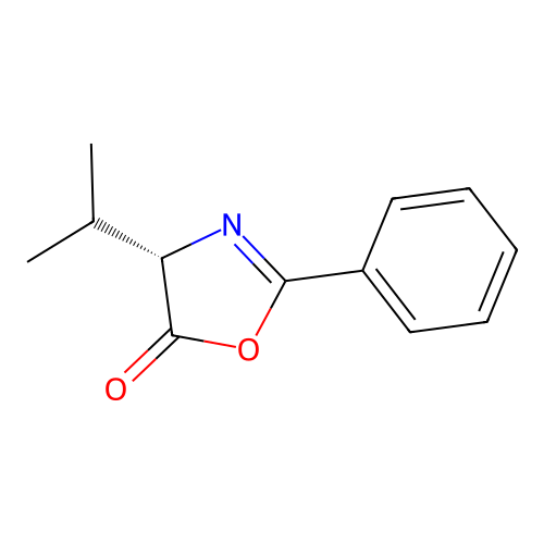 (4S)-2-phenyl-4-propan-2-yl-4H-1,3-oxazol-5-one structure