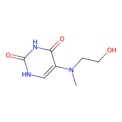 5-[(2-hydroxyethyl)(methyl)amino]pyrimidine-2,4(1H,3H)-dione structure