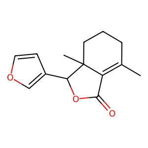 (3aR)-3-(furan-3-yl)-3a,7-dimethyl-3,4,5,6-tetrahydro-2-benzofuran-1-one structure