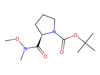 (R)-Tert-butyl 2-(methoxy(methyl)carbamoyl)pyrrolidine-1-carboxylate structure