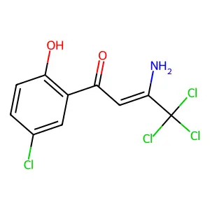(2Z)-3-amino-4,4,4-trichloro-1-(5-chloro-2-hydroxyphenyl)but-2-en-1-one structure