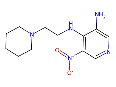 Piperidine, 1-(2-((3-amino-5-nitro-4-pyridyl)amino)ethyl)- structure