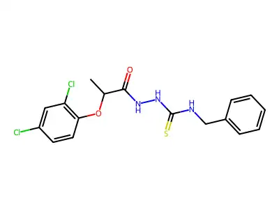 N-Benzyl-2-(2-(2,4-dichlorophenoxy)propanoyl)hydrazinecarbothioamide structure