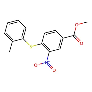 Methyl 4-((2-methylphenyl)thio)-3-nitrobenzoate structure