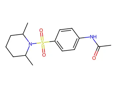 N-{4-[(2,6-dimethylpiperidin-1-yl)sulfonyl]phenyl}acetamide structure