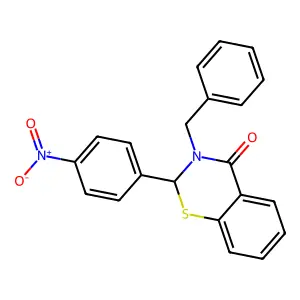 3-Benzyl-2-(4-nitrophenyl)-2,3-dihydro-4H-1,3-benzothiazin-4-one structure