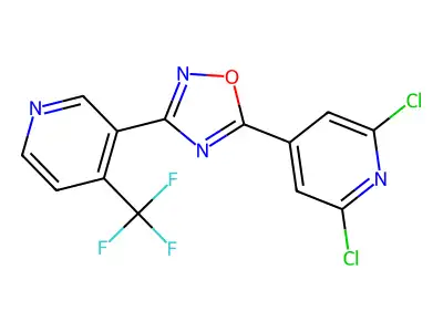 5-(2,6-Dichloro-4-pyridyl)-3-[4-(trifluoromethyl)-3-pyridyl]-1,2,4-oxadiazole structure