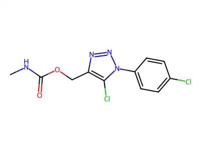 [5-chloro-1-(4-chlorophenyl)triazol-4-yl]methyl N-methylcarbamate structure