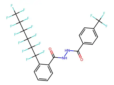 N'1-[4-(trifluoromethyl)benzoyl]-2-(1,1,2,2,3,3,4,4,5,5,6,6,6-tridecafluorohexyl)benzene-1-carbohydrazide structure