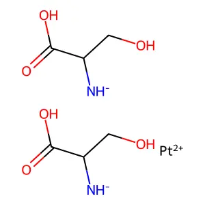 Bis((1-carboxy-2-hydroxyethyl)azanide);platinum(2+) structure