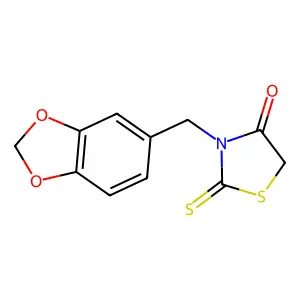 3-(1,3-Benzodioxol-5-ylmethyl)-2-thioxo-1,3-thiazolidin-4-one structure