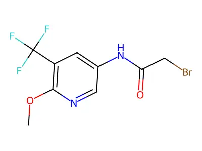 2-bromo-N-[6-methoxy-5-(trifluoromethyl)pyridin-3-yl]acetamide structure