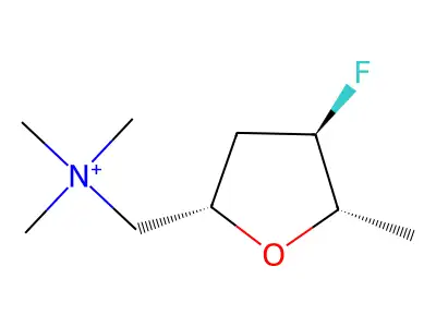 (2S,4R,5S)-4-Fluorotetrahydro-N,N,N,5-tetramethyl-2-furanmethanaminium structure