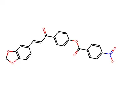 [4-[3-(1,3-Benzodioxol-5-yl)prop-2-enoyl]phenyl] 4-nitrobenzoate structure