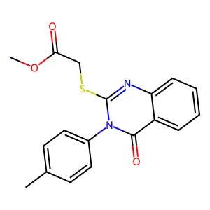 Methyl 2-{[3-(4-methylphenyl)-4-oxo-3,4-dihydroquinazolin-2-yl]sulfanyl}acetate structure