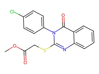 Methyl 2-{[3-(4-chlorophenyl)-4-oxo-3,4-dihydroquinazolin-2-yl]sulfanyl}acetate structure