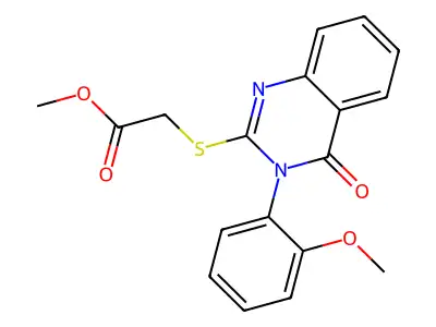 Methyl 2-[[3,4-dihydro-3-(2-methoxyphenyl)-4-oxo-2-quinazolinyl]thio]acetate structure