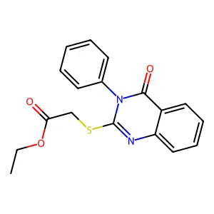 Ethyl 2-(4-oxo-3-phenylquinazolin-2-yl)sulfanylacetate structure