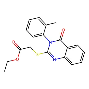 Ethyl 2-[[3,4-dihydro-3-(2-methylphenyl)-4-oxo-2-quinazolinyl]thio]acetate structure