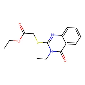 Ethyl [(3-ethyl-4-oxo-3,4-dihydro-2-quinazolinyl)thio]acetate structure
