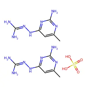 Guanidine, ((2-amino-6-methyl-4-pyrimidinyl)amino)-, sulfate (2:1) structure