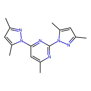 2,4-bis(3,5-dimethyl-1H-pyrazol-1-yl)-6-methylpyrimidine structure