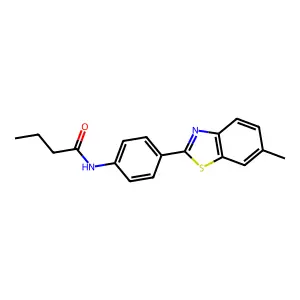 N-[4-(6-methyl-1,3-benzothiazol-2-yl)phenyl]butanamide structure