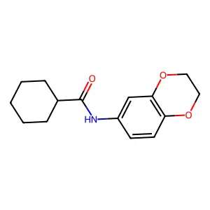 N-(2,3-dihydro-1,4-benzodioxin-6-yl)cyclohexanecarboxamide structure