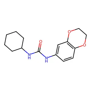 1-Cyclohexyl-3-(2,3-dihydro-1,4-benzodioxin-6-yl)urea structure