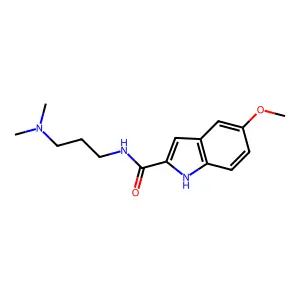 Indole-2-carboxamide, N-(3-(dimethylamino)propyl)-5-methoxy- structure