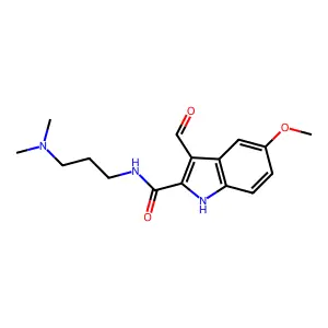 Indole-2-carboxamide, N-(3-(dimethylamino)propyl)-3-formyl-5-methoxy- structure