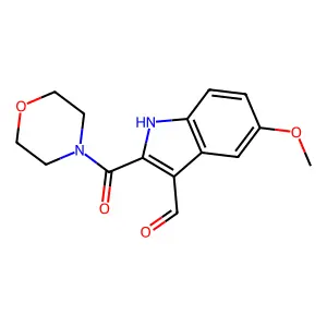 Morpholine, 4-((3-formyl-5-methoxyindol-2-yl)carbonyl)- structure